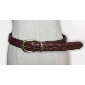 Coach Belt Leather 5922 Tan Size 32 Braided Woven Unisex Classic‎